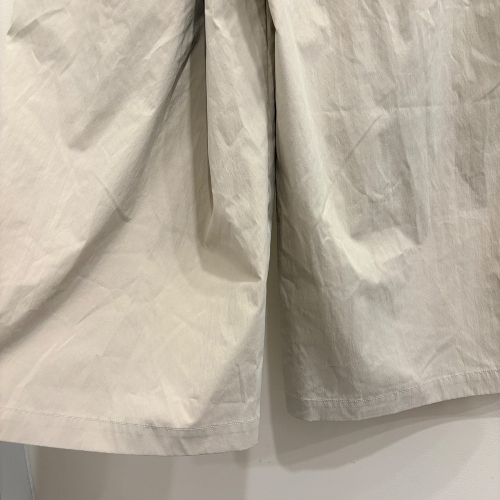 Athleta Midday Mid Rise Crop Poplin Pant Ecru Tan Wide Leg Large Gorpcore Casual - Picture 9 of 10